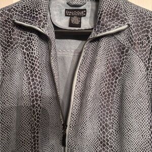 Dialogue Gray Snake Print Blazer